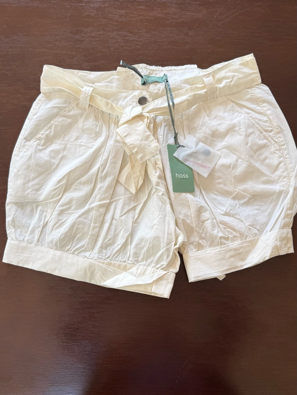 Hoss Cream Tie-Waist Cotton Bermuda Shorts